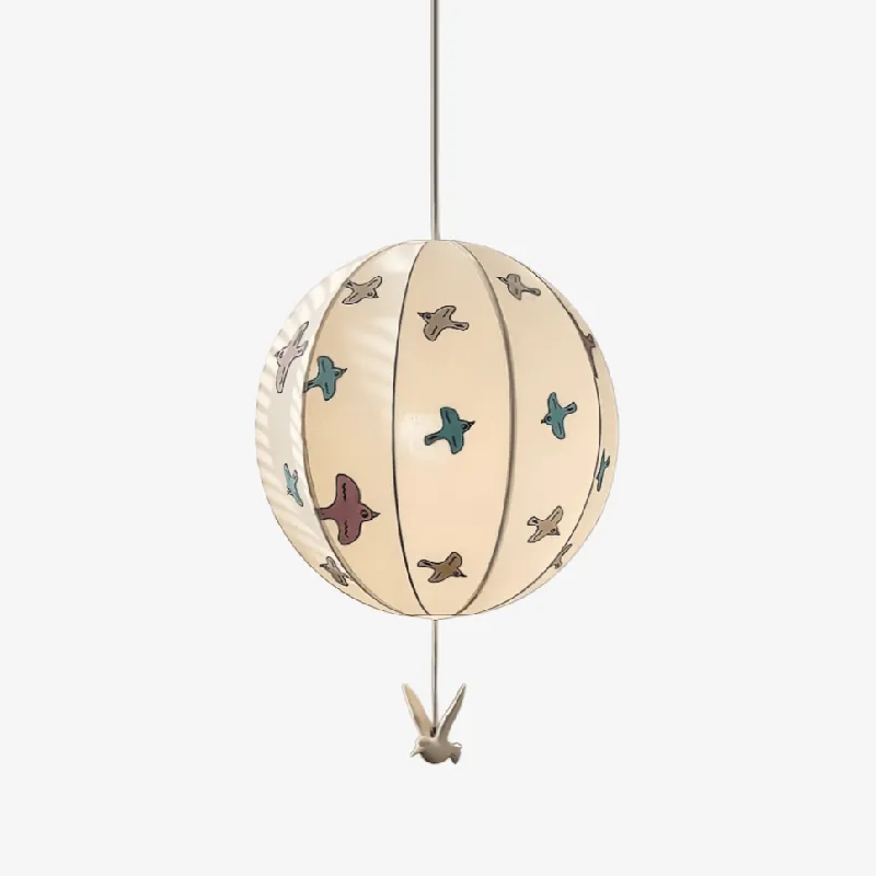 Bird Ballon Métal Tissu Suspension Lumière