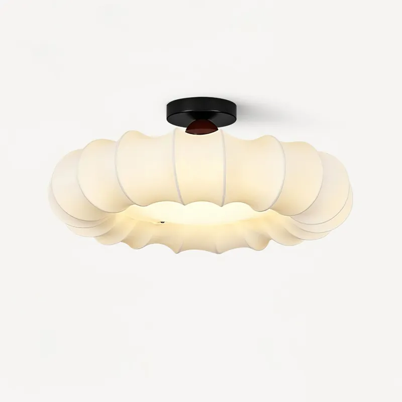 Cloudelle Artistique Luxe Bois Tissu Plafonnier Lumière