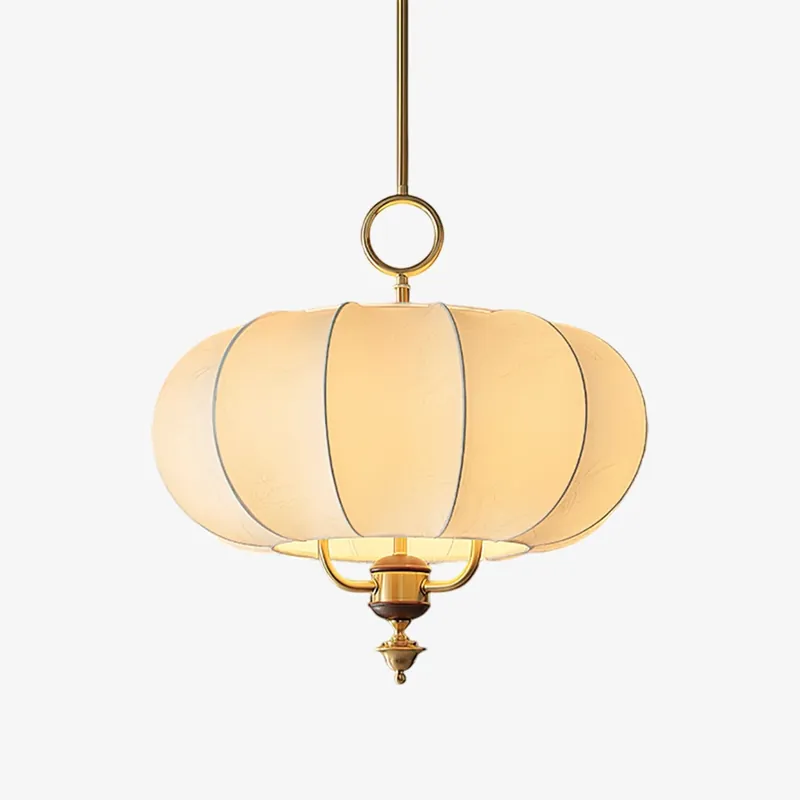 Florabelle Artistique Lanterne Tissu Bois Suspension Lumière