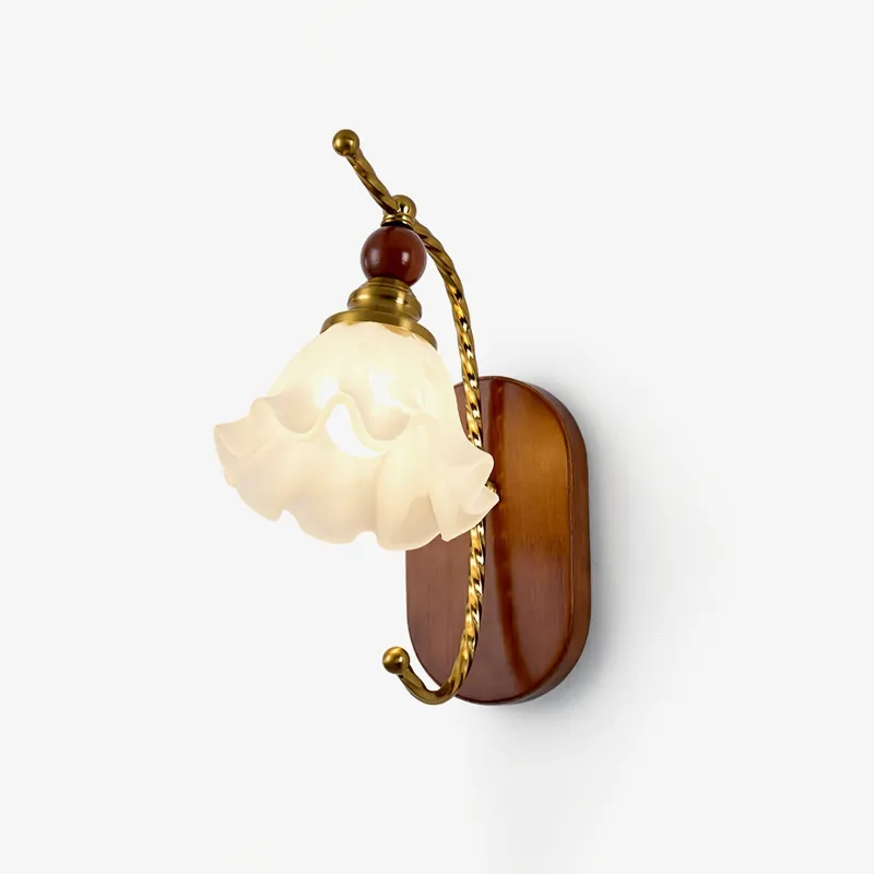 Lunaria Moderne Minimaliste Verre Bois Applique Murale
