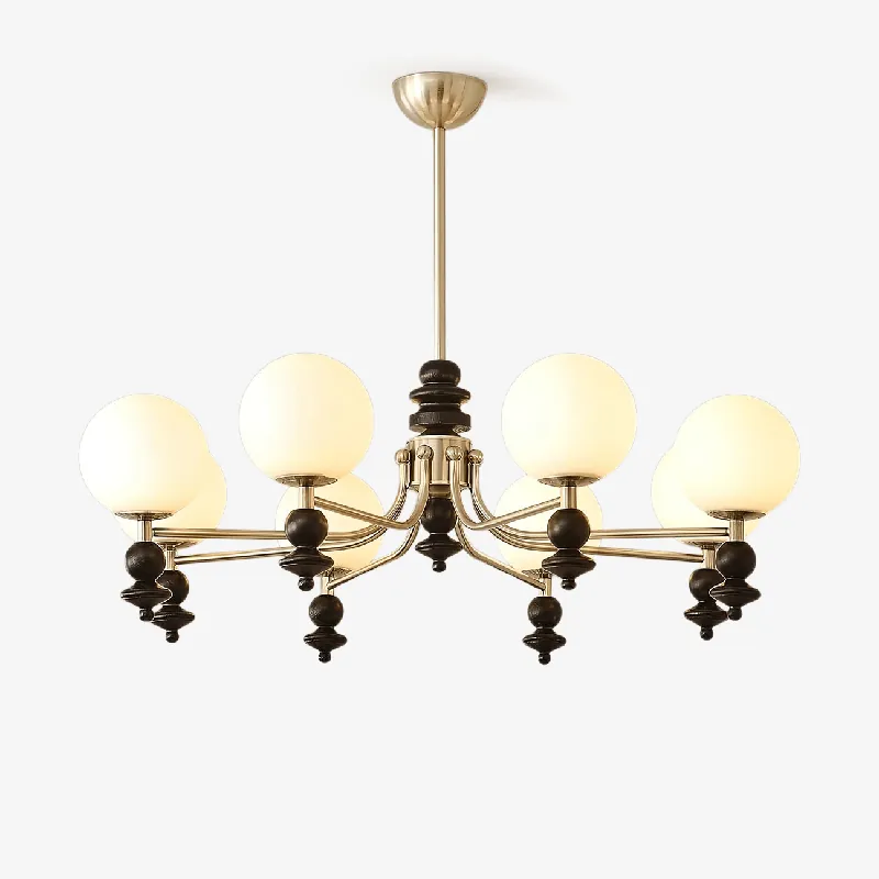 Lunaris Artistique Bois Verre Lustre
