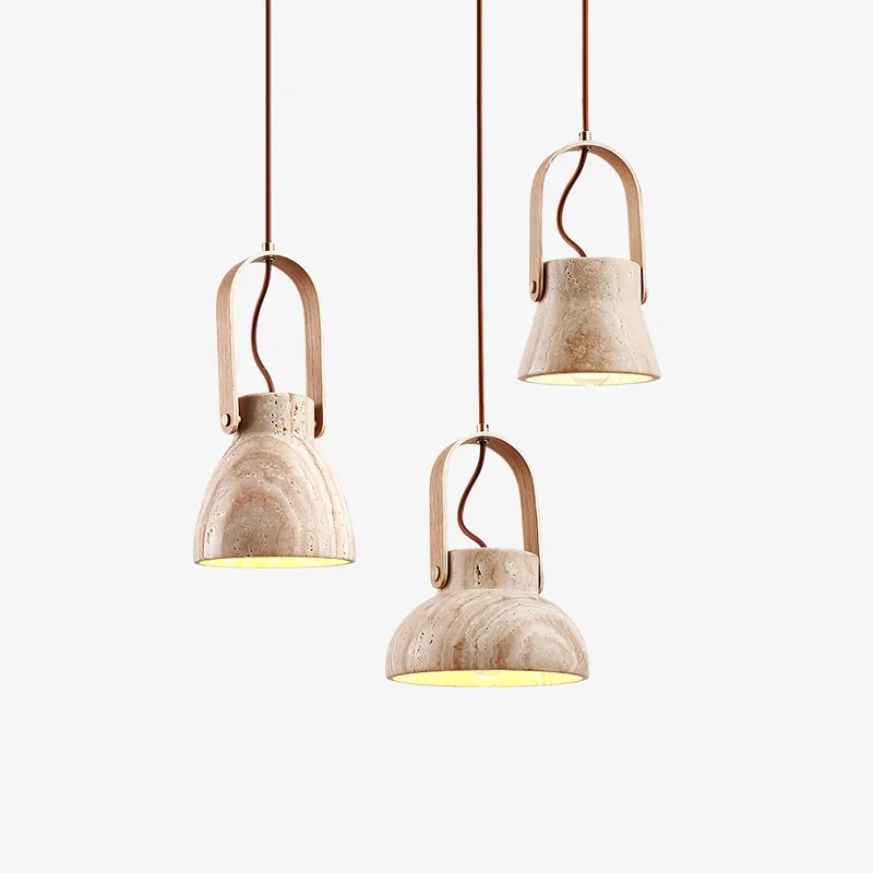 Aveline Travertin Suspension Luminaire Élégante Organique