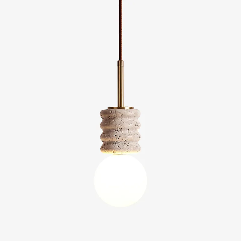 Alvia Travertin Suspension Lampe Sculptée Élégante