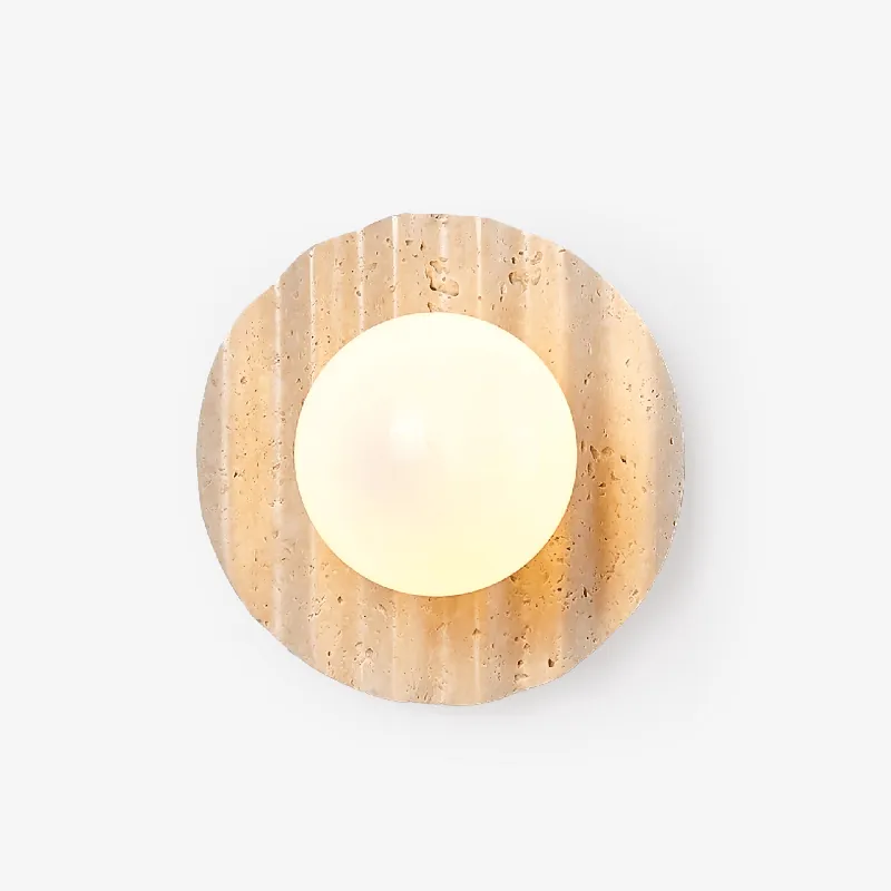Selorar Applique Murale Minimaliste en Verre et Travertin