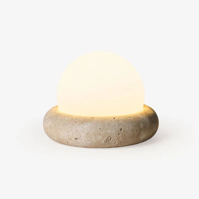 Huae Lampe de Table Minimaliste en Travertin