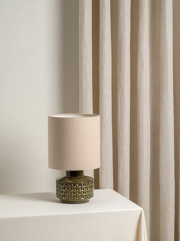 Filaree lampe de table courte en céramique émaillée verte