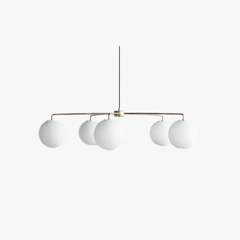 Valentina Minimaliste LED Bulle Verre Métal Lustre Salon