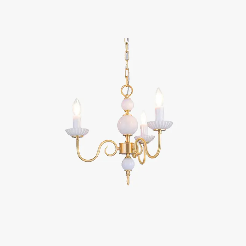 Silva Vintage LED Bougie Lustre Brasse à Céramique Salon