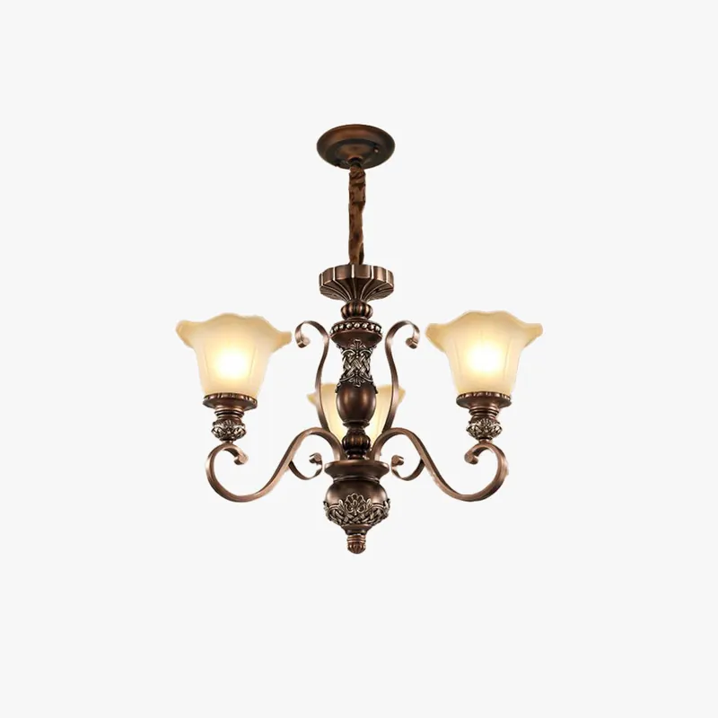Arisha Rétro Fleur Suspension Métal Verre Salon Chambre à Coucher