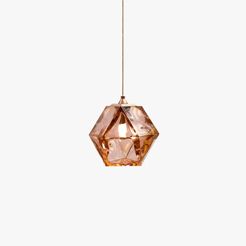 Valentina Polyèdre LED Suspension Métal Verre Cuisine Chambre à Coucher