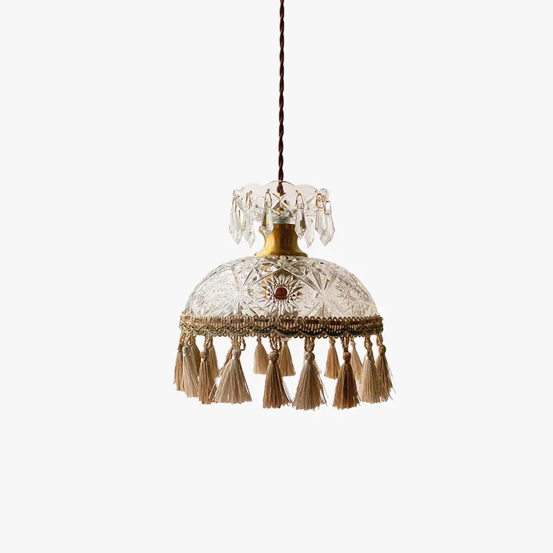 Tiffany Français Médiéval LED Suspension Verre Salon\\/Chambre À Coucher