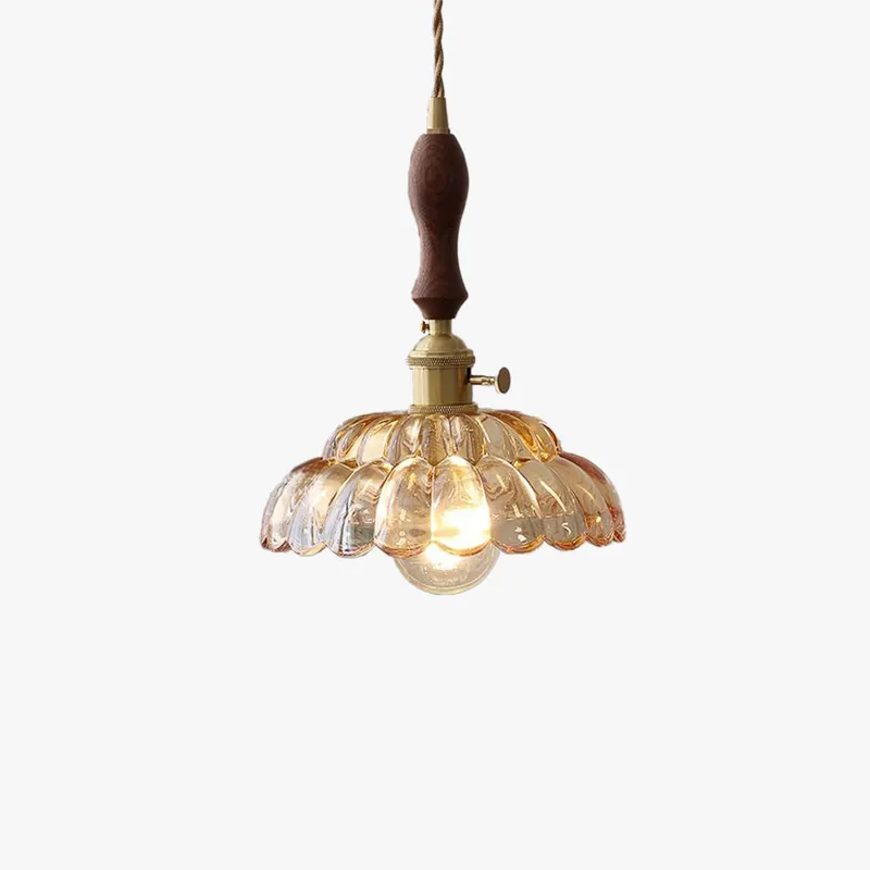 Valentina Moderne LED Suspension Bois Métal\\/Verre Chambre À Coucher
