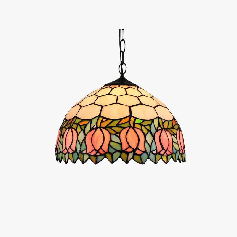 Tiffany Vintage Luxe Suspension Verre Métal Bar\\/Salon