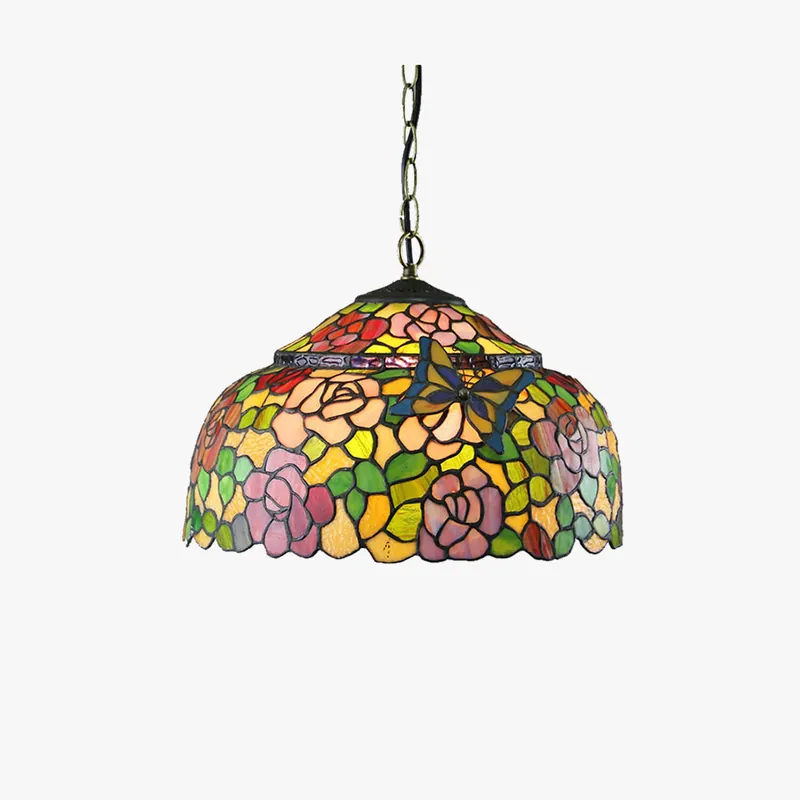 Tiffany Rétro Vintage Suspension Luxe Design Verre Salon