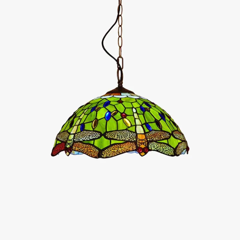 Tiffany Vintage Art LED Suspension Verre Chambre À Coucher