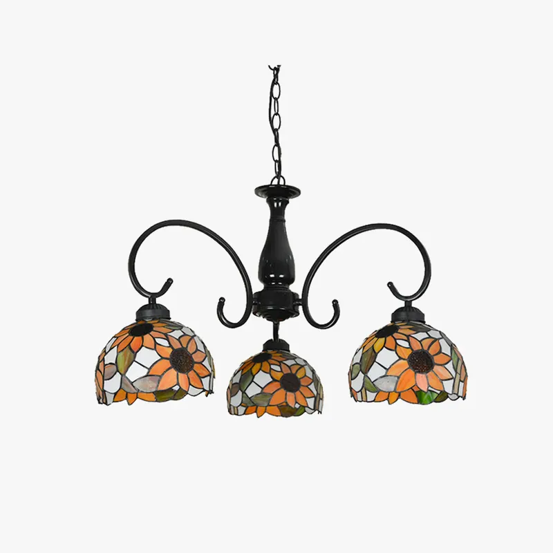 Tiffany Moderne LED Lustre Métal\\/Verre Chambre À Coucher