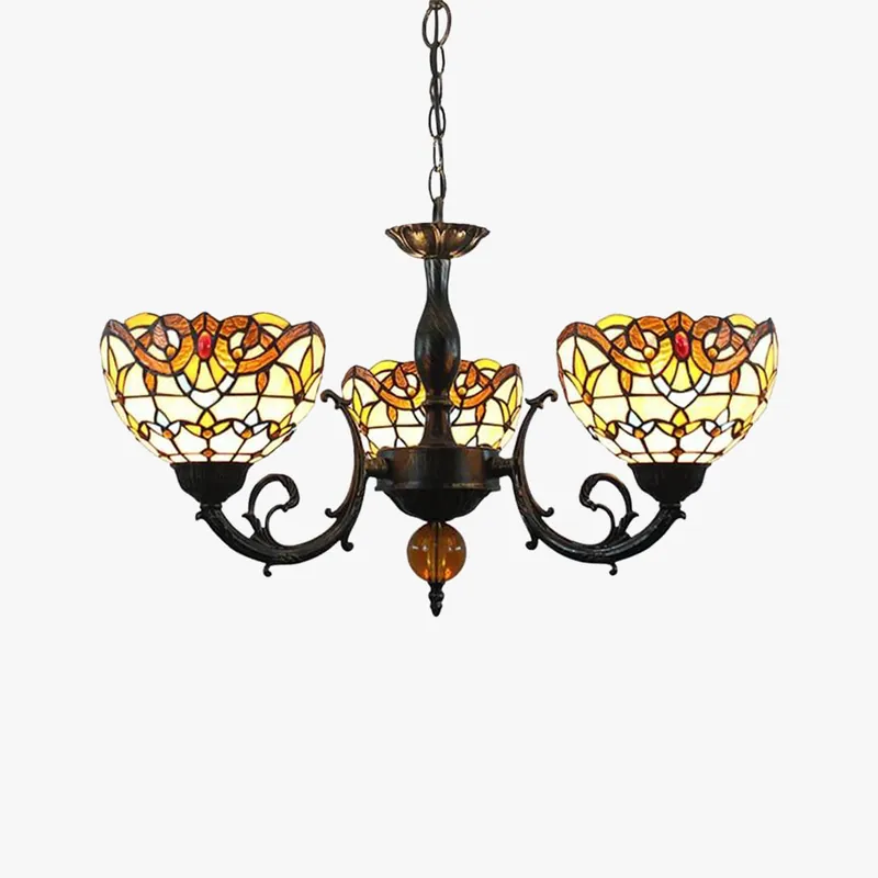 Tiffany Vintage LED Lustre Verre Salon\\/Chambre À Coucher