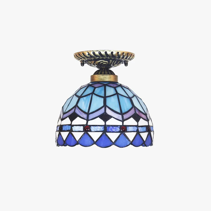 Tiffany Vintage LED Plafonnier Métal\\/Verre Chambre À Coucher