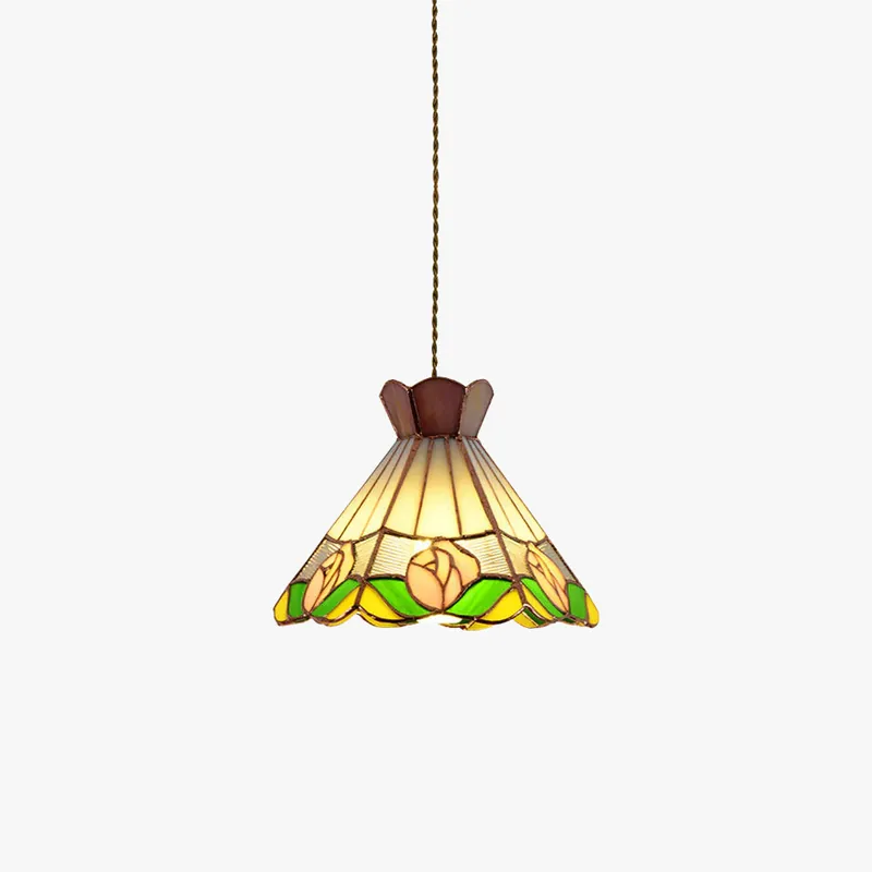 Tiffany Design LED Fleur De Cône Suspension Blanc Bar\\/Chambre À Coucher