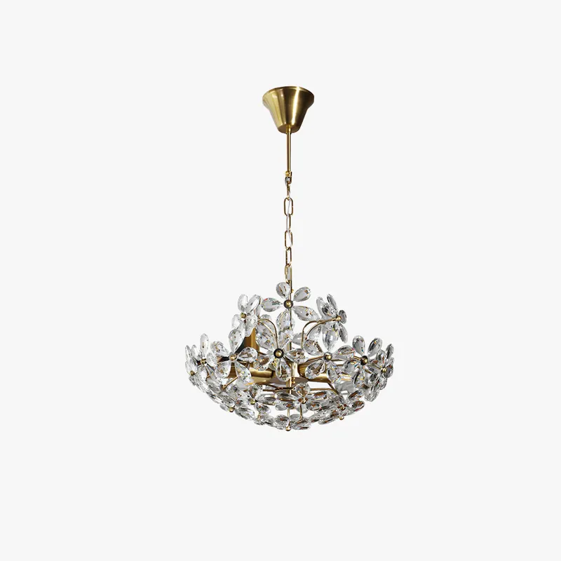 Ray Rétro Vintage Or Fleur Cristal Suspension Chambre À Coucher