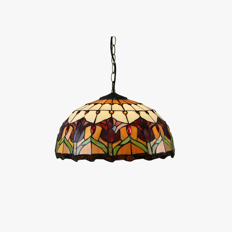 Tiffany Rétro Rond Colorée Suspension Verre Chambre À Coucher\\/Bar