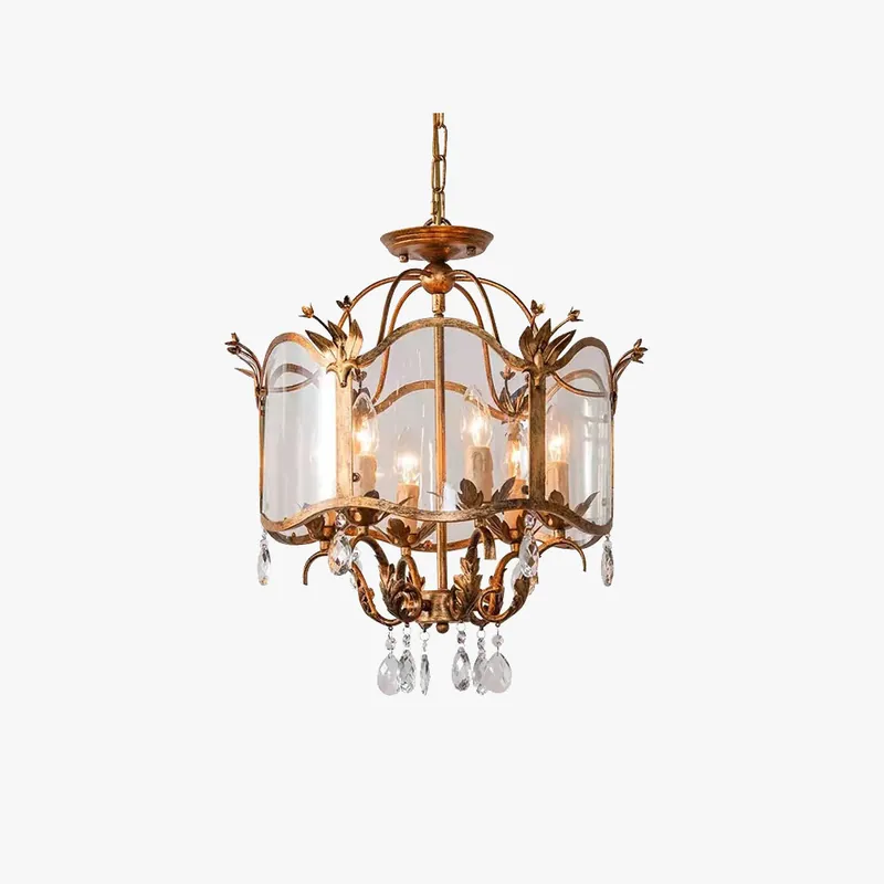 Silva Vintage Forme De Cage Suspension Métal\\/Verre Salle À Manger
