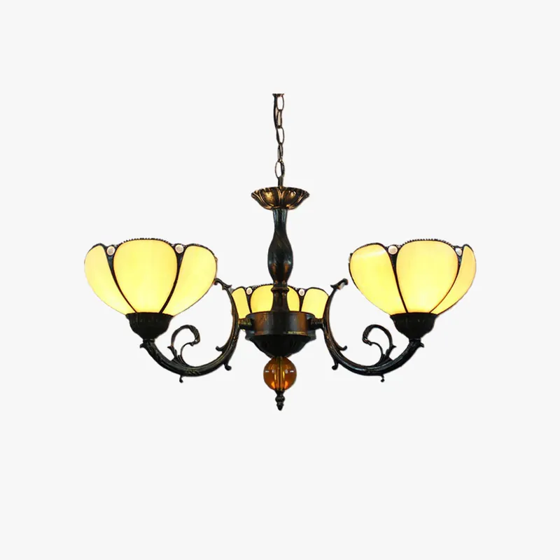 Tiffany Vintage LED Lustre Métal\\/Verre Salon\\/Chambre À Coucher
