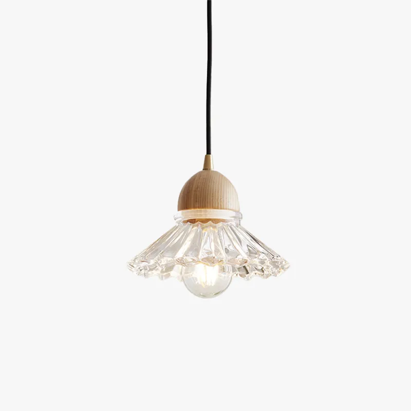Valentina Rétro LED Suspension Bois Verre Salon\\/Chambre À Coucher