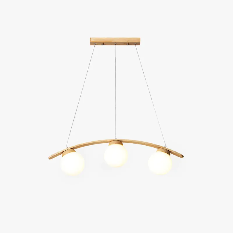 Valentina LED Suspension Bois Verre Blanc Salon\\/Chambre À Coucher