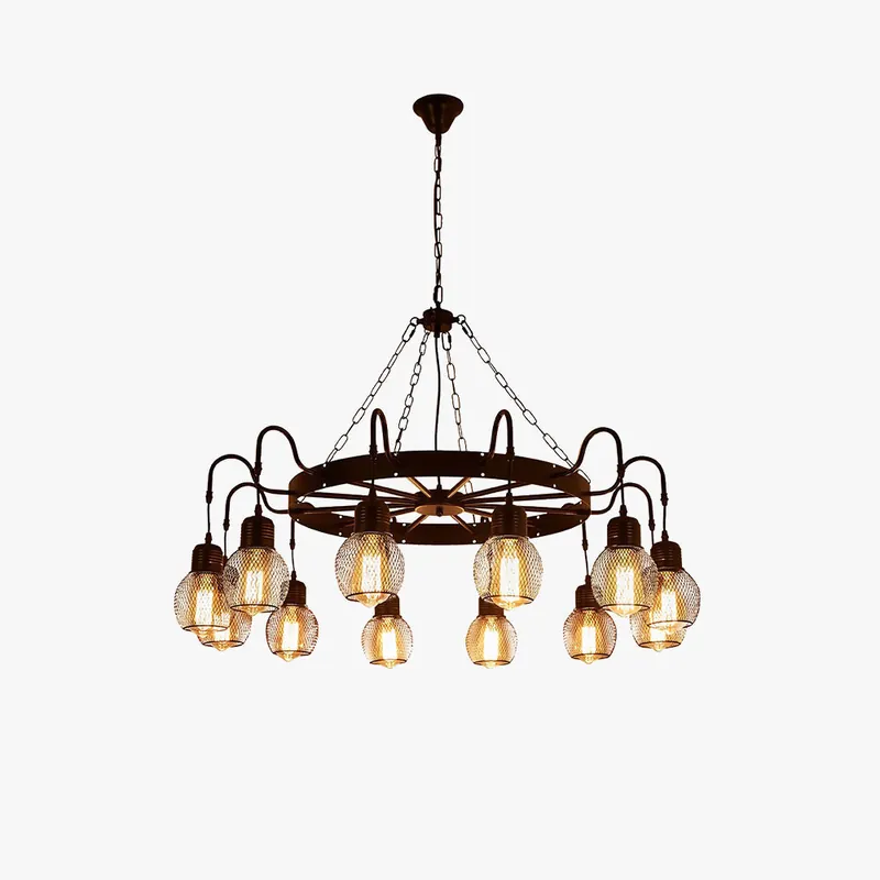 Silva Industriel LED Lustre Métal\\/Verre Chambre À Coucher\\/Salon