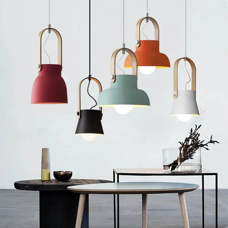 Valentina Vintage Suspension Noir\\/Orange Métal\\/Bois Chambre à coucher