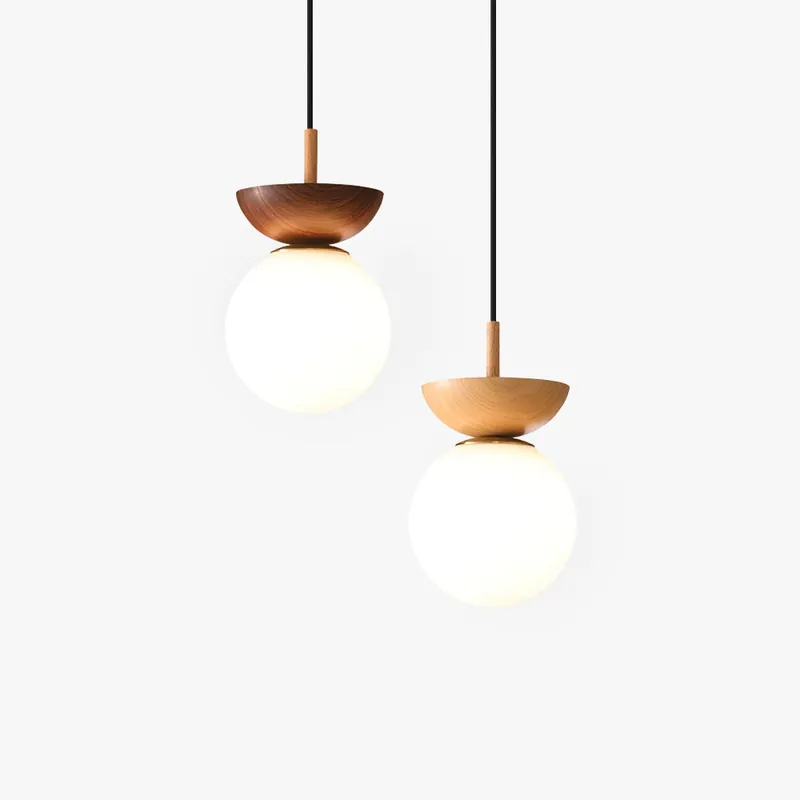 Valentina Nordique Japonais Glob LED Plafonnier\\/Suspension Métal Verre Chambre à coucher, Burlywood