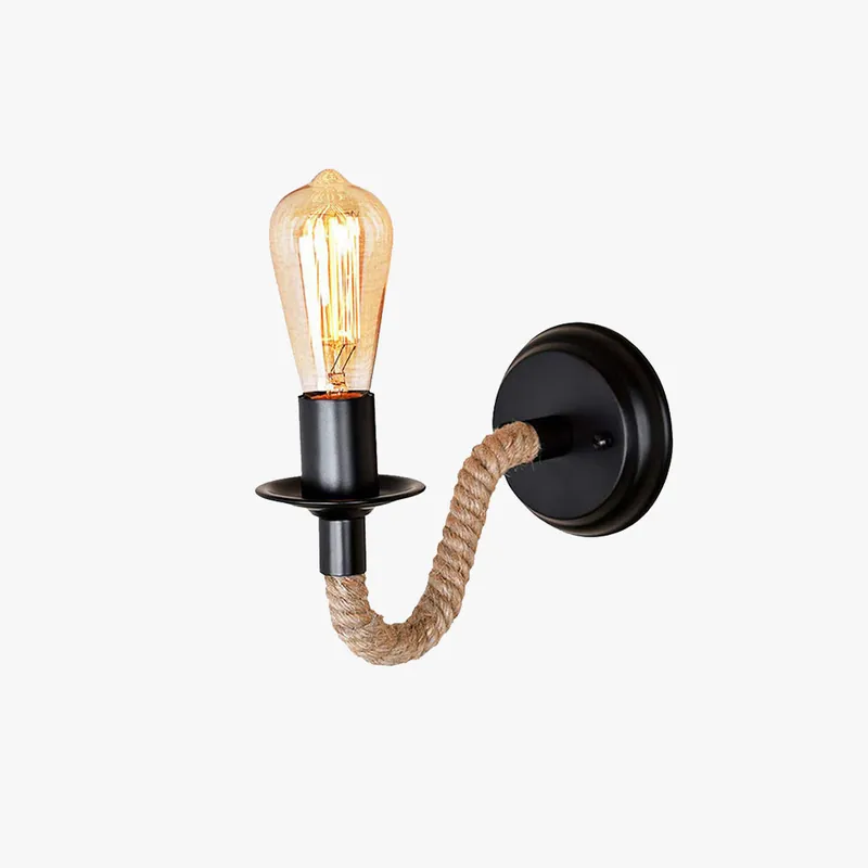 Epoch Applique Murale Moderne Vintage Métal Noir\\/Corde Couloir