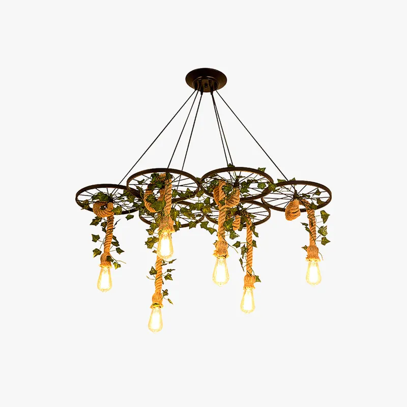 Arisha Industriel LED Lustre Noir Métal Saule Bar\\/Salon