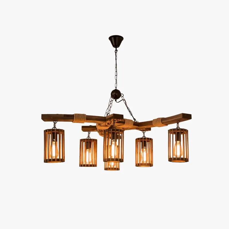 Epoch Moderne Rétro LED Lustre Bois Salon\\/Salle À Manger\\/Bar