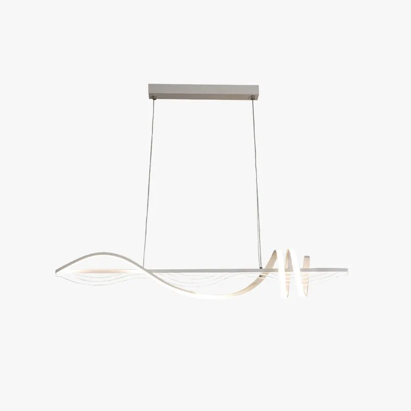 Arisha Style Géométrique Contemporain Linéaire Métal Suspension Blanc\\/Noir