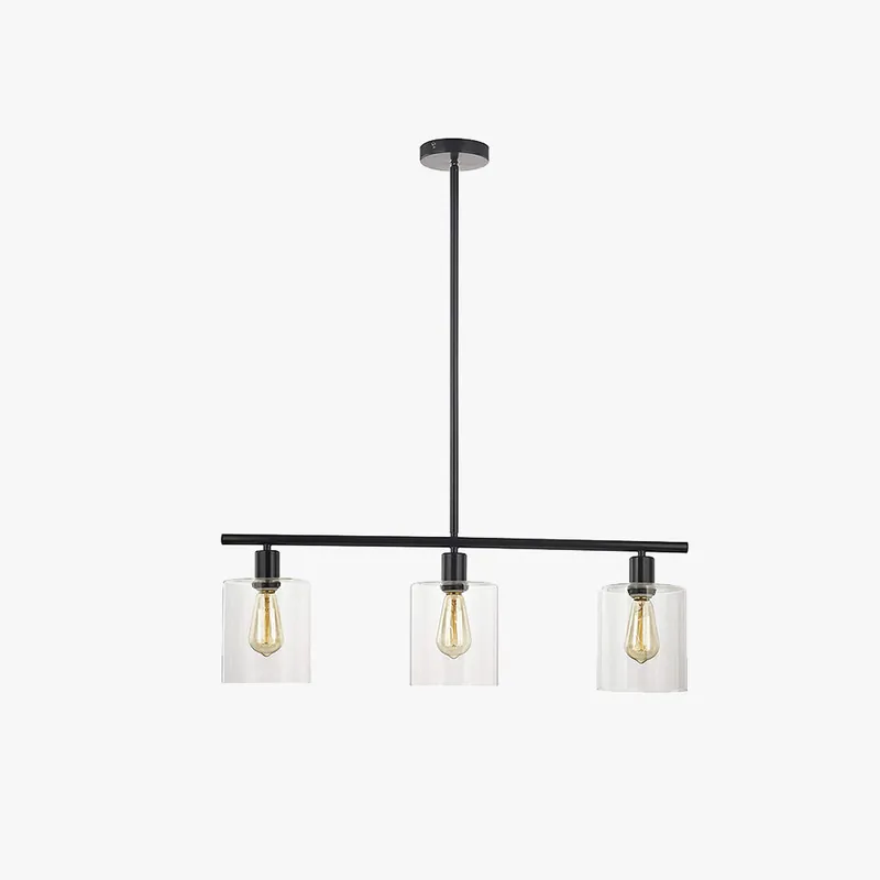 Arisha Minimaliste Industriel LED Lustre Noir Métal Cuisine Salon