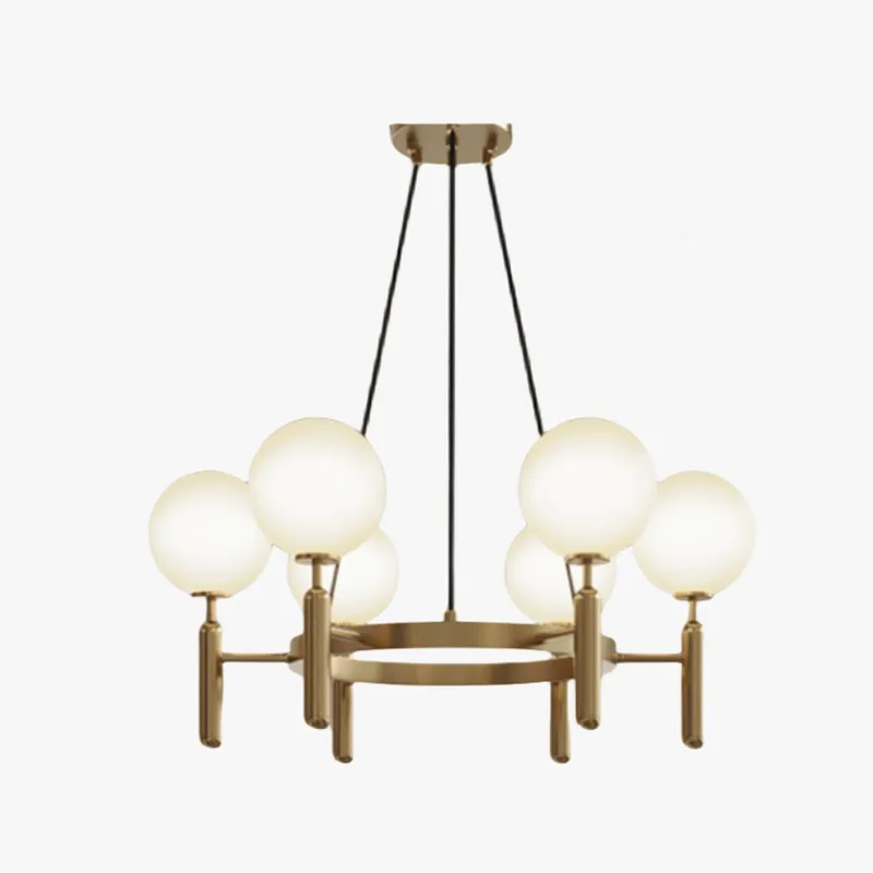 Kristy Luminaire LED Lustre Moderne Verre\\/Métal Doré\\/Blanc Salon