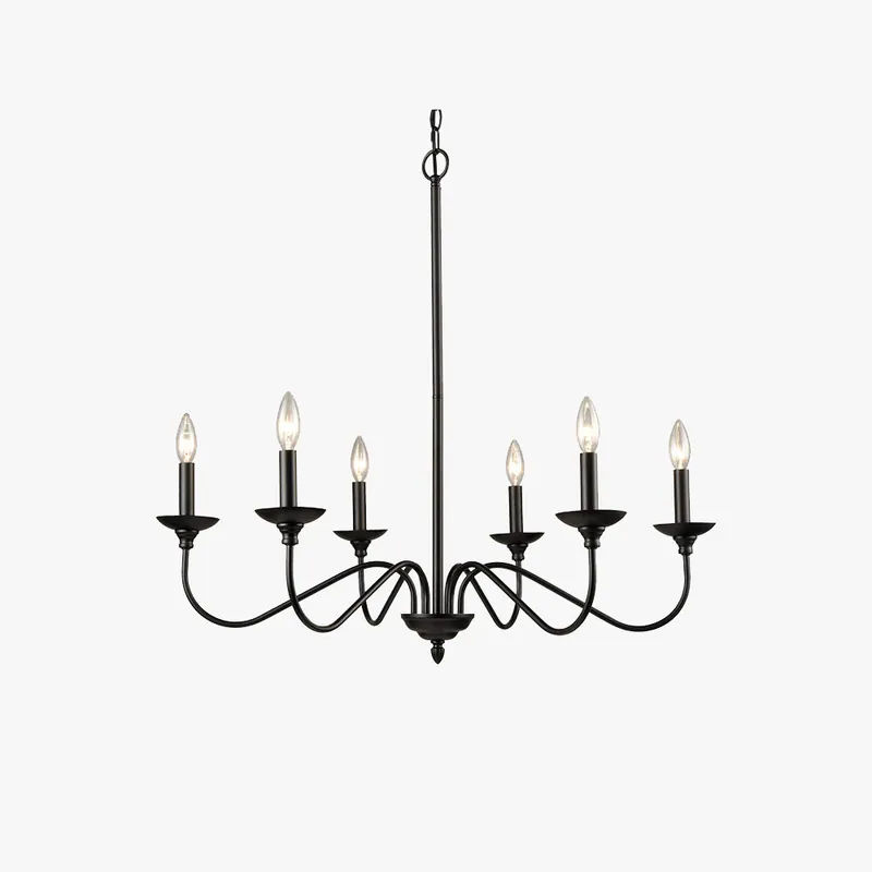 Silva Lustre Bougie LED Moderne, Métal, Noir, Chambre à Coucher