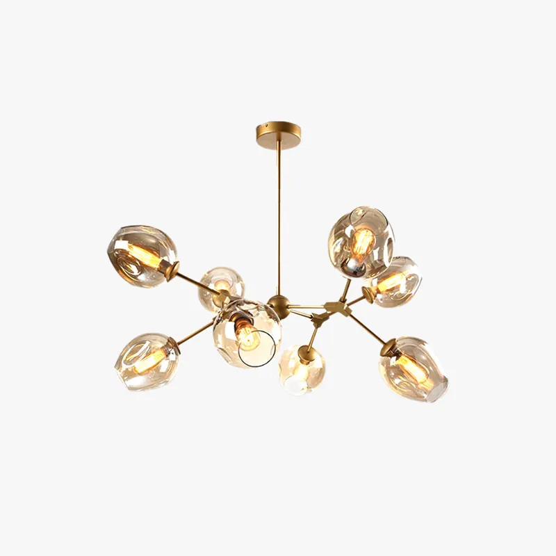 Valentina Suspension Multi Retro, Metal\\/Verre, Noir\\/Or, Chambre