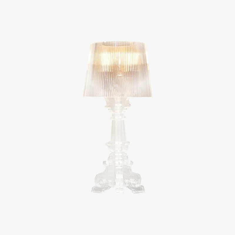 Kristy Lamp de Table Cylindre Moderne, Arcylique, Noir\\/Transparent, Salon