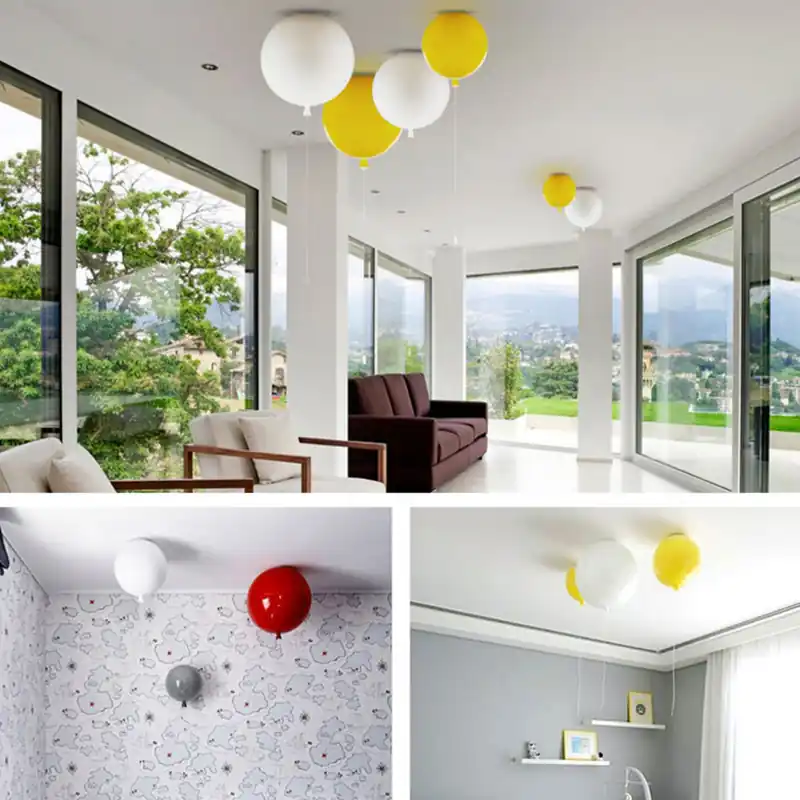 Aria Plafonnier Ballon Moderne, Accylique, Blanc\\/Jaune\\/Orange\\/Rouge\\/Rose, Chambre