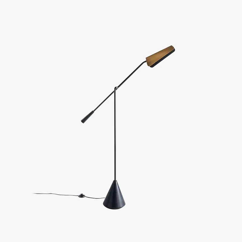 Mira Lampadaire Triangulaire Moderne, Marbre\\/Métal, Brun, Salon