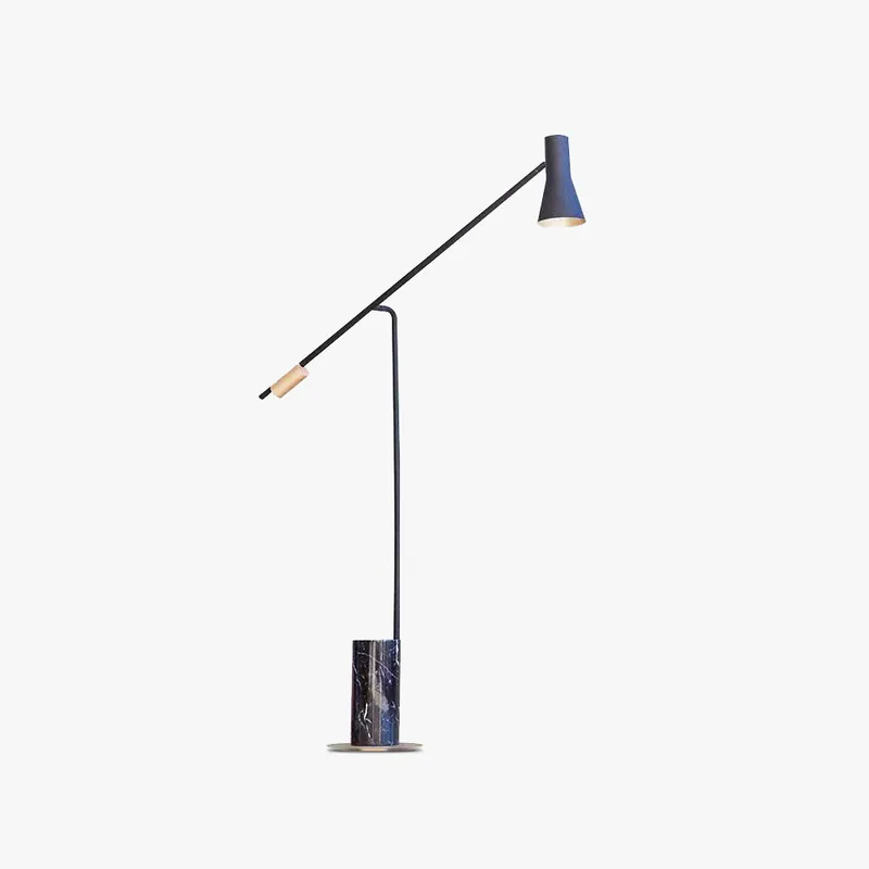 Arisha Lampadaire Cylindre Moderne, Marble\\/Métal, Noir, Salon