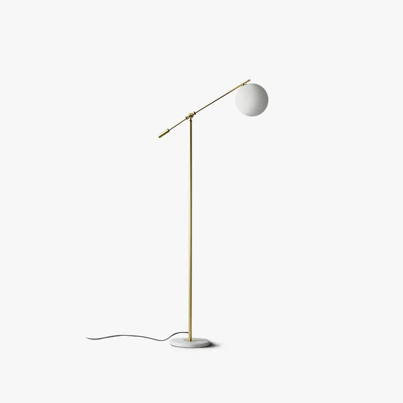 Valentina Lampadaire Boule Moderne, Verre\\/Métal, Doré, Salon