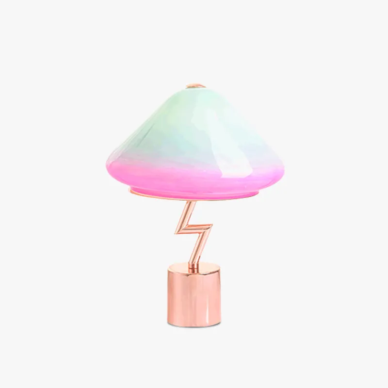 Valentina Lampe de Table Champignon Moderne, Verre\\/Métal, Coloré, Salon
