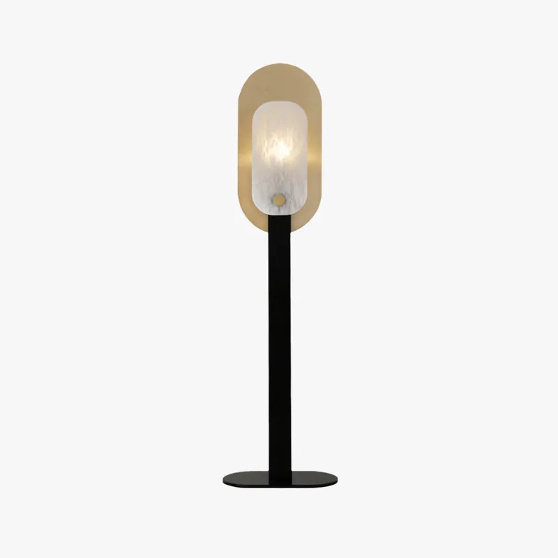 Arisha Lampadaire Ovale Nordique, Marbre\\/Métal, Blanc\\/Doré, Salon