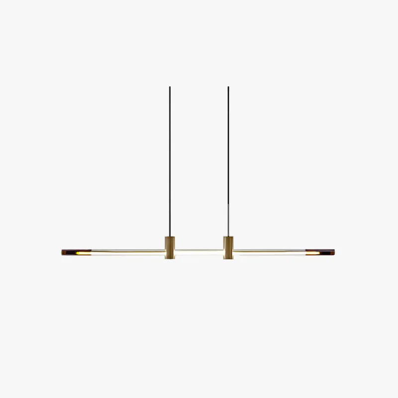 Ray Suspension Linéaire Moderne, Metal\\/Acrylique, Rouge\\/Marron, Chambre