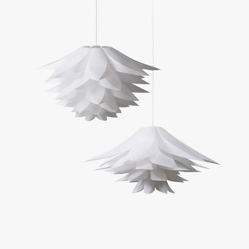 Arisha Suspension Fleur Moderne, Metal\\/PVC, Blanc, Chambre