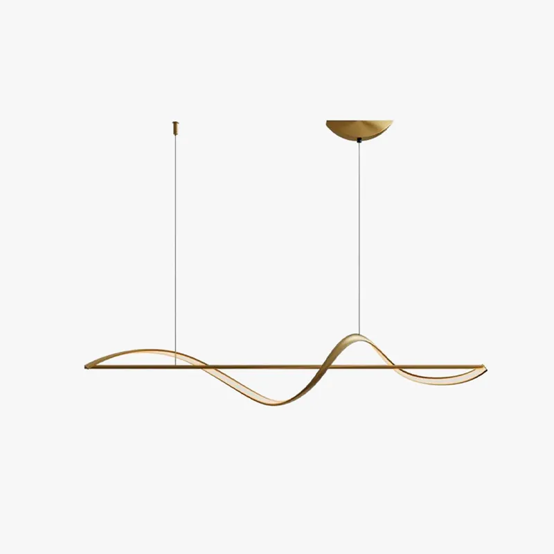 Arisha Suspension Linéaire Minimaliste, Metal\\/Acrylique, Noir\\/Or, Salon